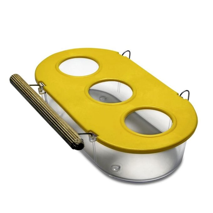 Comedouro 3 Furos c/ Poleiro e Gancho 320ml 6un Injet Four