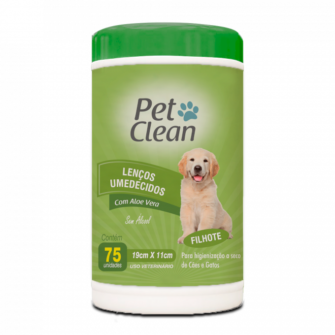 Lenço Umedecido Filhotes Pet Clean