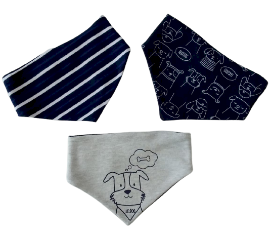 BABADOR BANDANA LUC.BOO MENINO 3 UNIDADES