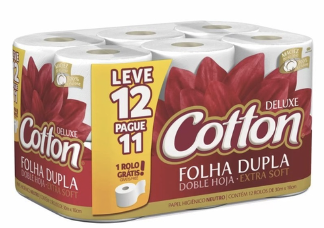 PAPEL HIGIENICO COTTON PCT C/12 ROLINHOS