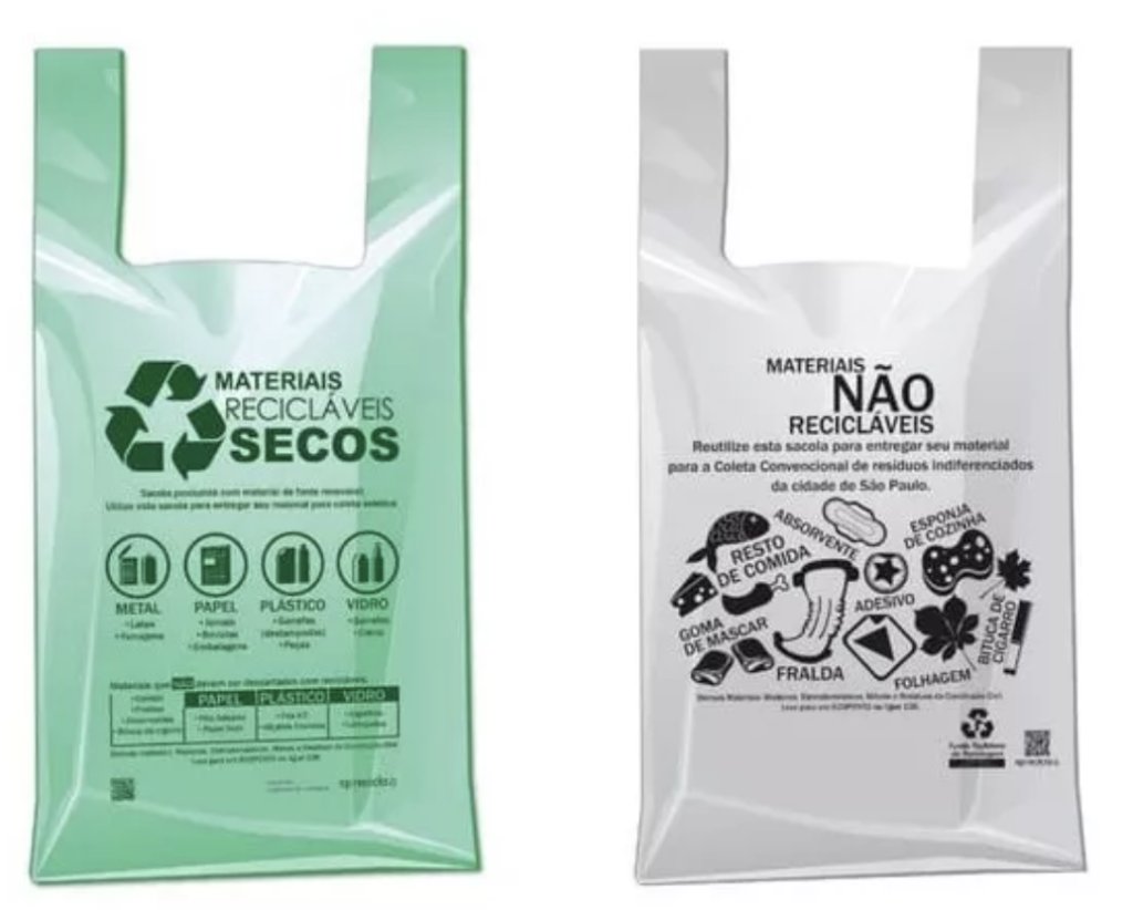 SACOLA VERDE OU CINZA - LEI RJ