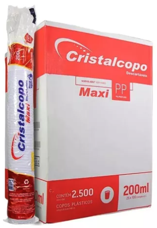 COPO DESCARTÁVEL PP 200ML - CRISTALCOPO