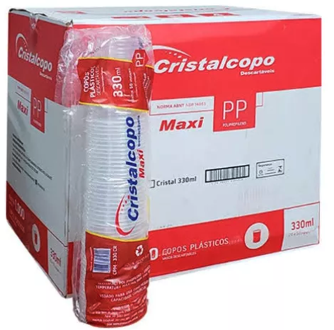 COPO DESCARTÁVEL PP 330ML - CRISTALCOPO