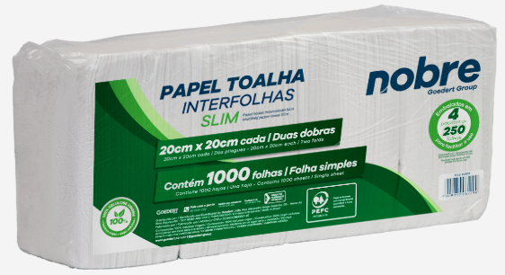 PAPEL TOALHA INTERFOLHA NOBRE SLIM C/1000FLS - NOBRE/GOEDERT