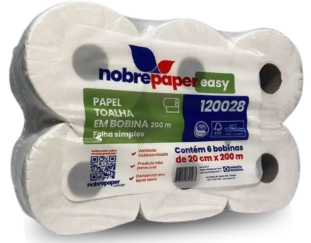PAPEL TOALHA BOBINA NOBRE EASY C/6 - NOBREPAPER