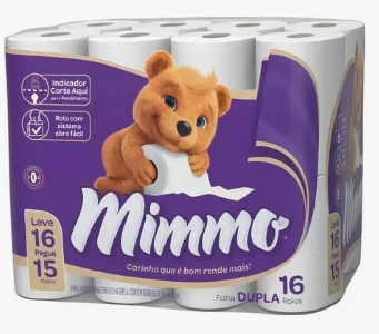 PAPEL HIGIÊNICO MIMMO C/16 ROLINHOS