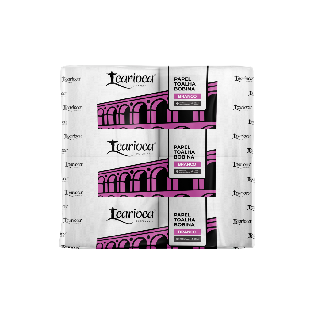 PAPEL TOALHA BOBINA BRANCO C/6 - CARIOCA PAPER