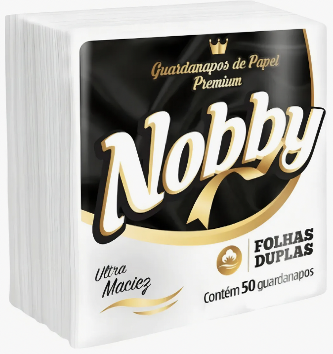 GUARDANAPO 21X22 FOLHA DUPLA PCT C/50 NOBBY