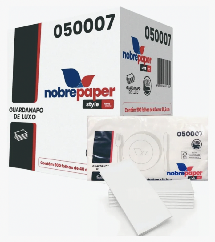 GUARDANAPO NOBRE LUXO FOLHA DUPLA 40X40 CXC/36X25 - NOBREPAPER