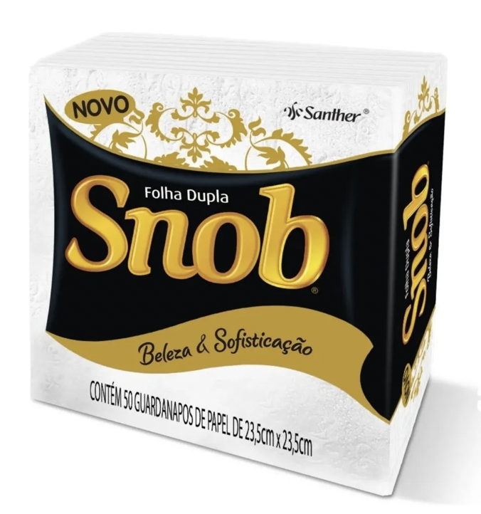 GUARDANAPO FOLHA DUPLA 23X23 PCT C/50 - SNOB