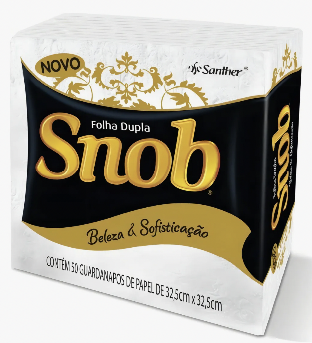 GUARDANAPO FOLHA DUPLA 32X32,5 PCT C/50 - SNOB