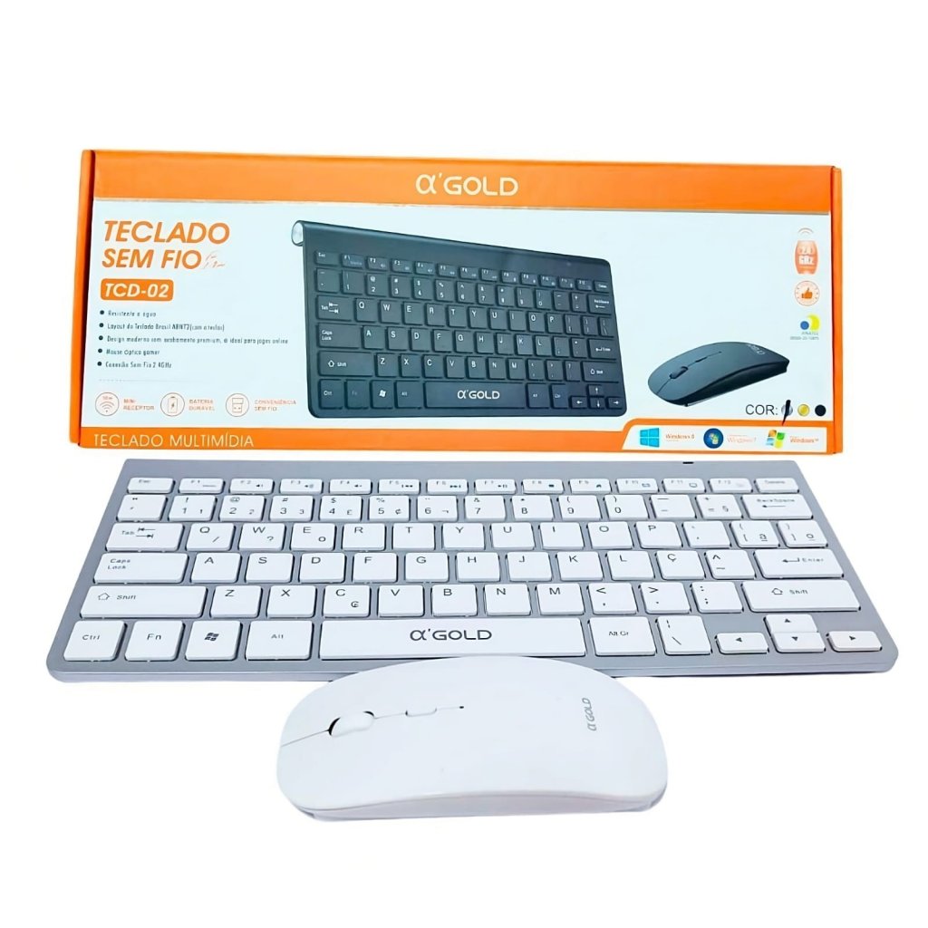 Kit Teclado e Mouse Sem Fio Gold TCD-02