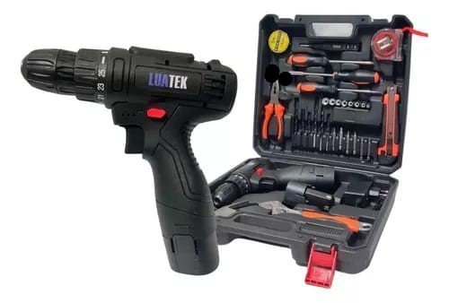 Parafusadeira e Furadeira Profissional Luatek + Ferramentas LWJ-216