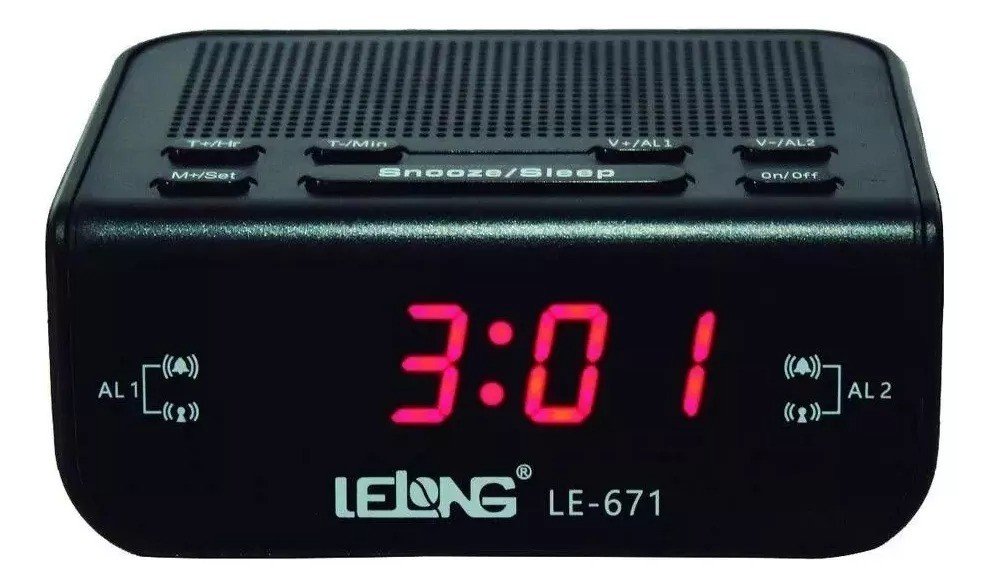Relógio de mesa despertador digital Lelong LE-671