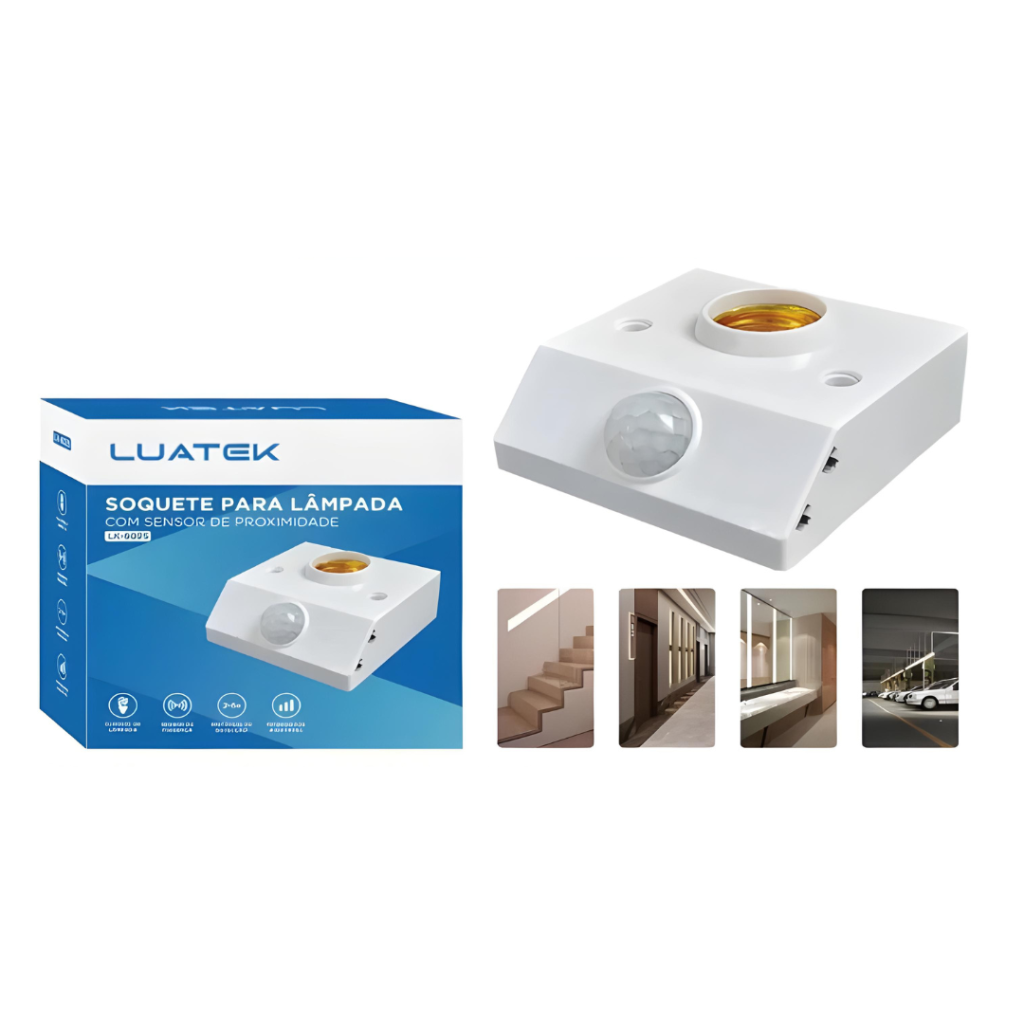 Soquete de Lâmpada Com Sensor Luatek LK-6025
