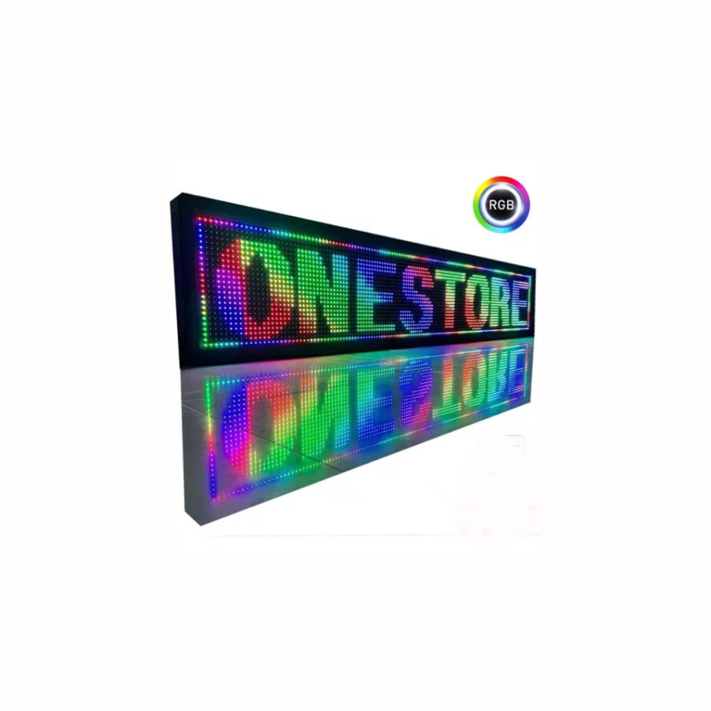 Placa de Led Programática RGB Para destacar Comércio 100 x 20cm