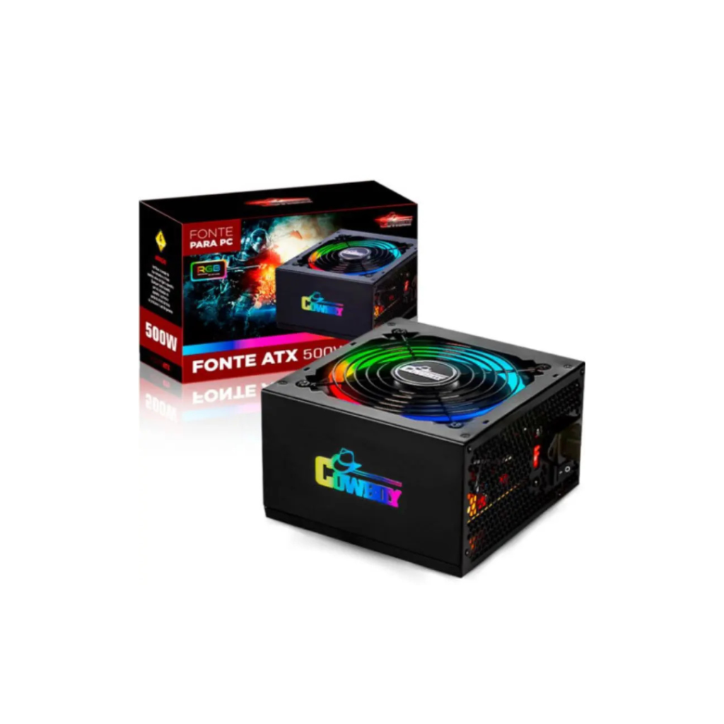 Fonte Gamer ATX Cowboy 500w RGB