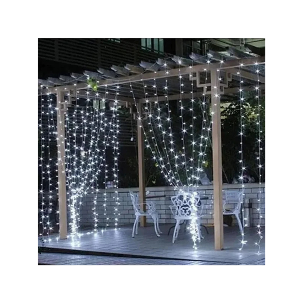Cortina de Led Branco Frio 320 Leds 3x2.5m