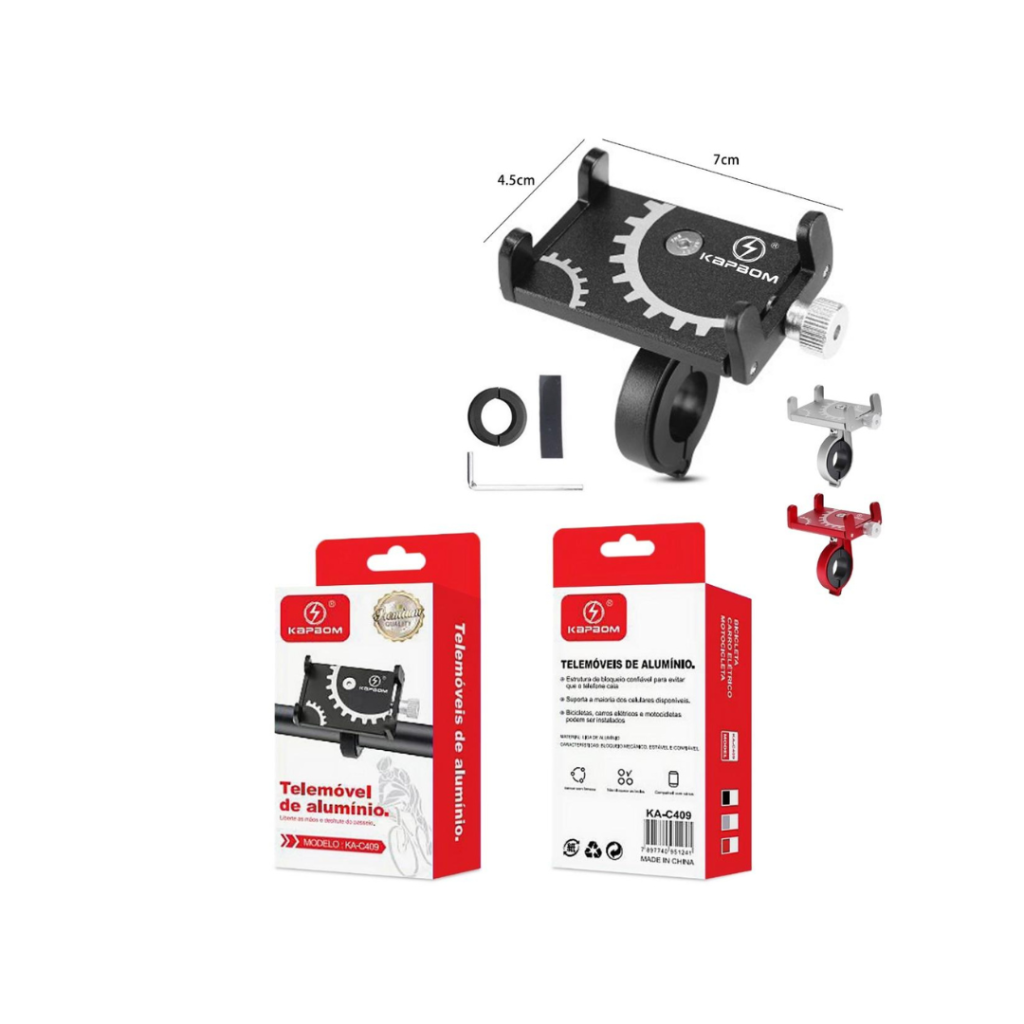 Suporte Celular Alumínio moto/bike Kapbom KA-C409