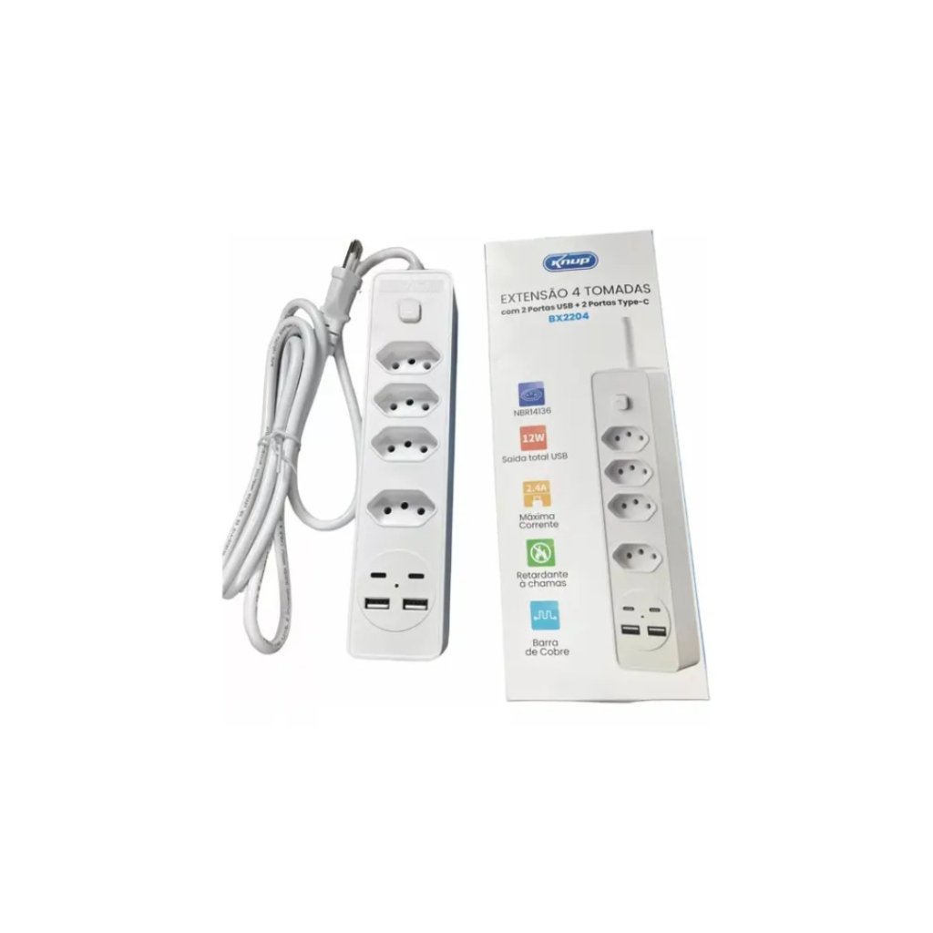 Extensão 4 Tomadas Knup BX2204