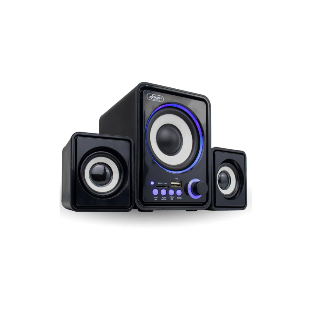 Caixa de Som de PC Knup Subwoofer Bluetooth 2.1 KP-6017BH