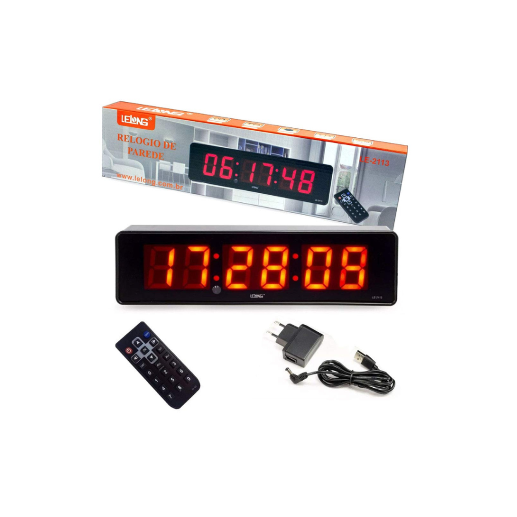 Relógio Digital de Parede Lelong LE-2113