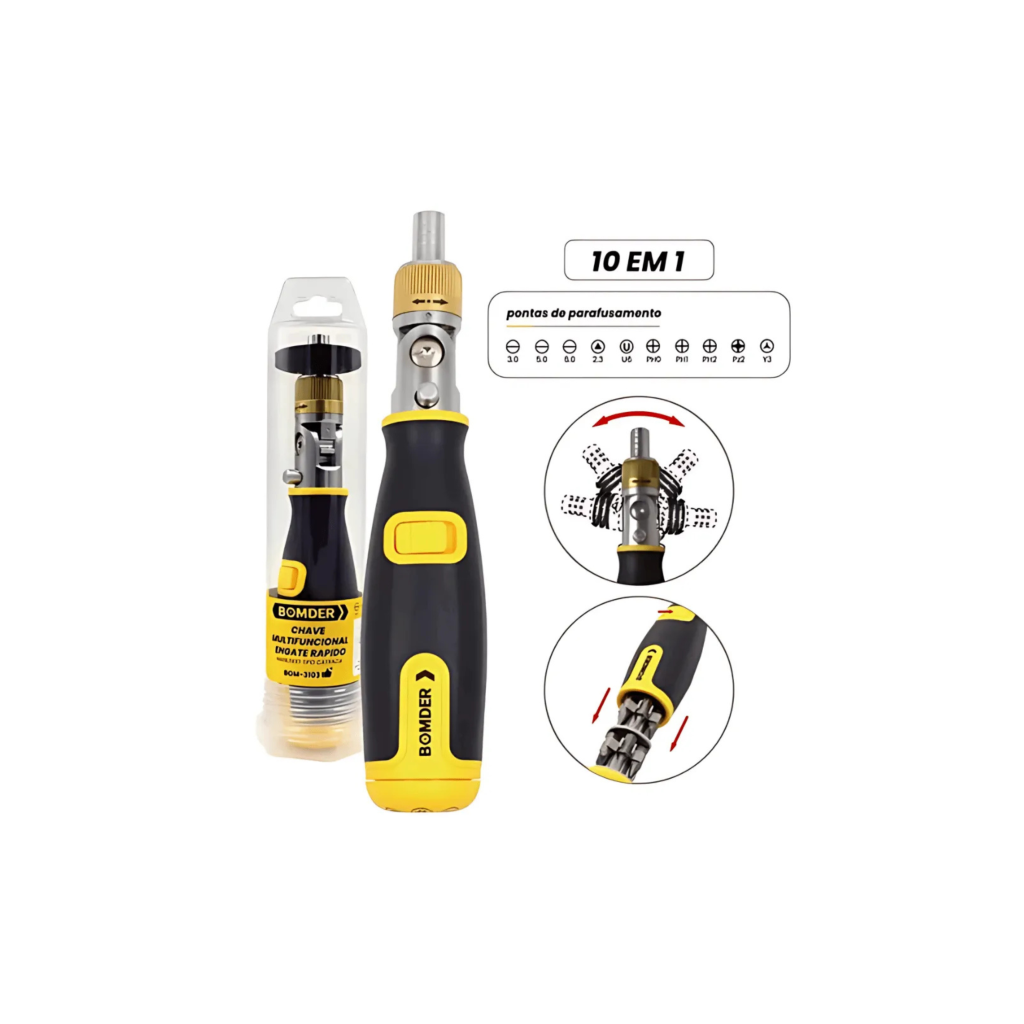 Kit Chave Catraca 1/4 12pcs Bomvink BOM-3103