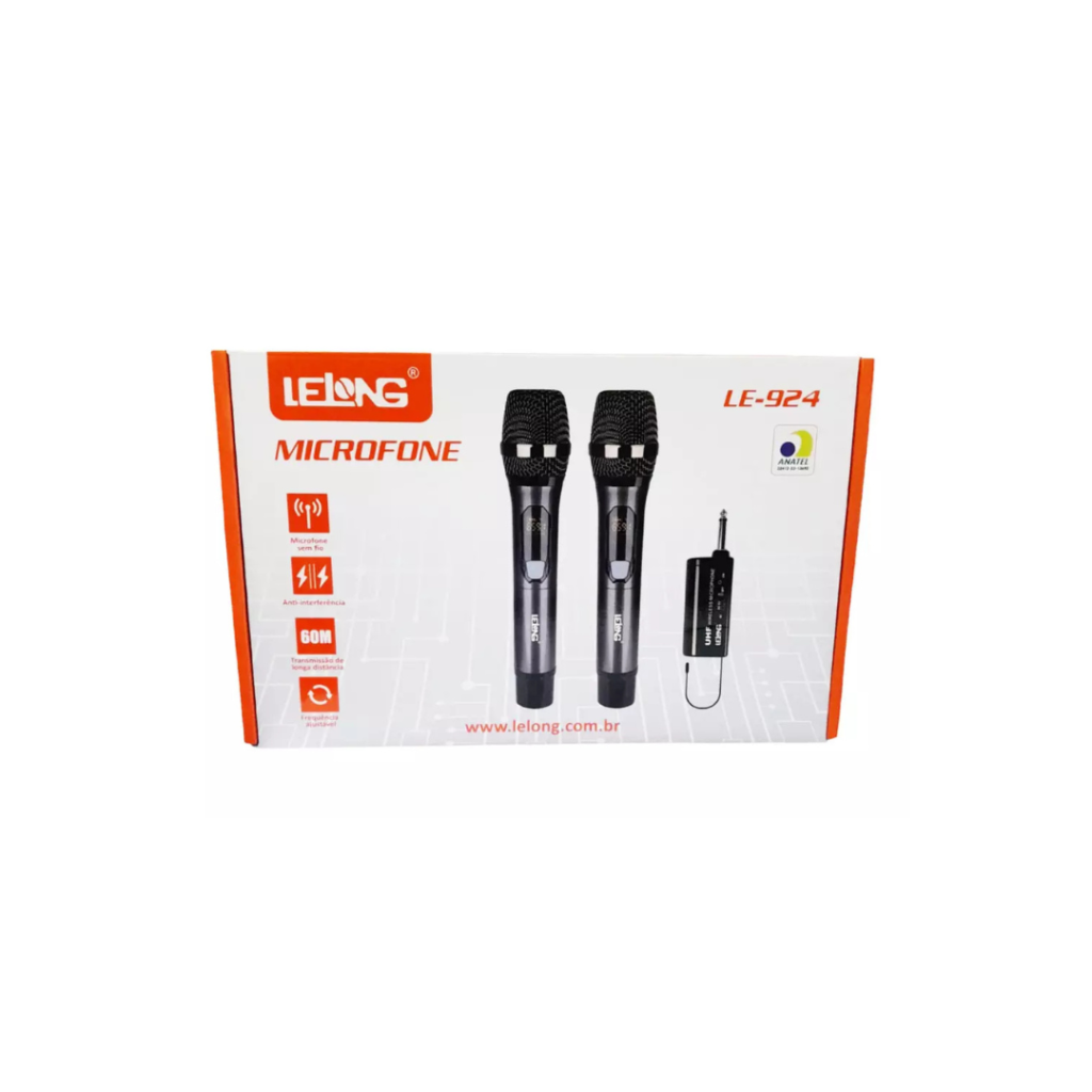 Kit Microfones Sem Fio Lelong LE-924