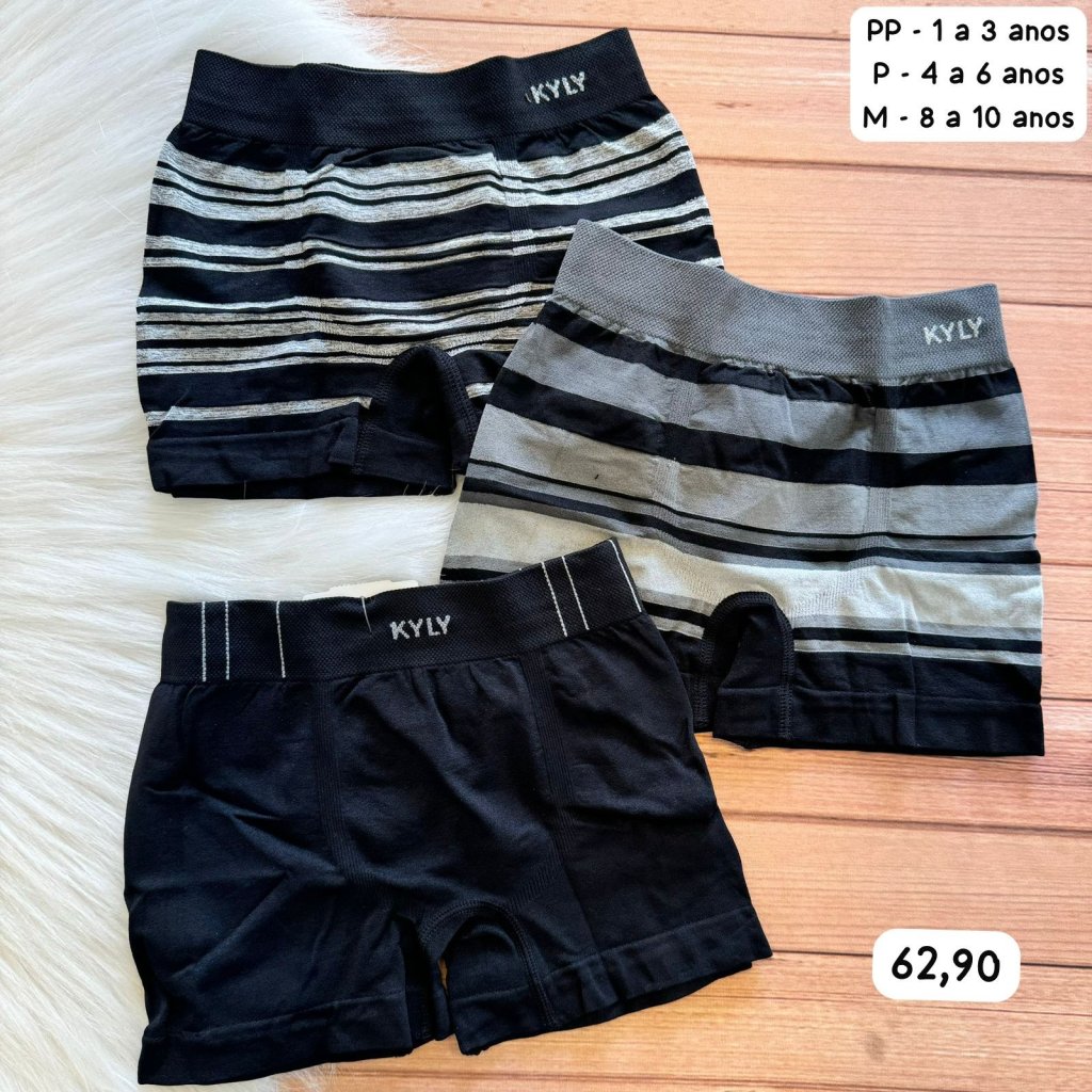 Kit cuecas Kyly 3 unidades P