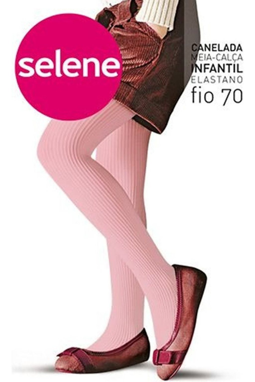 Meia Calça Canelada Selene Fio 70 TAM B - 1 a 2 anos