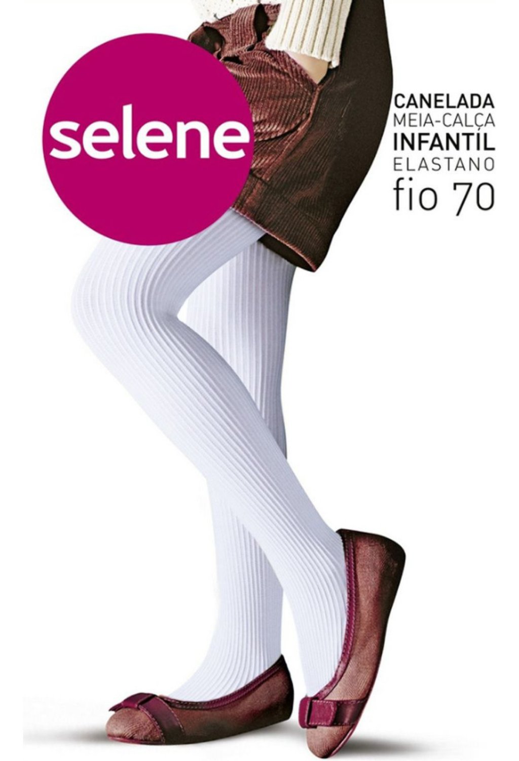 Meia Calça Canelada Selene Fio 70 TAM G - 9 a 10 anos