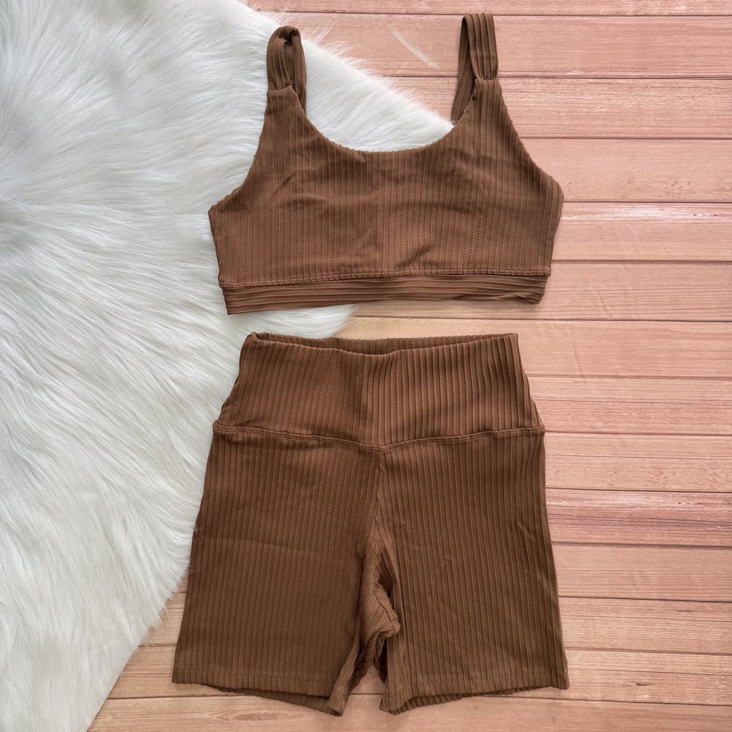 Conjunto Fitness Virgínia Marrom G