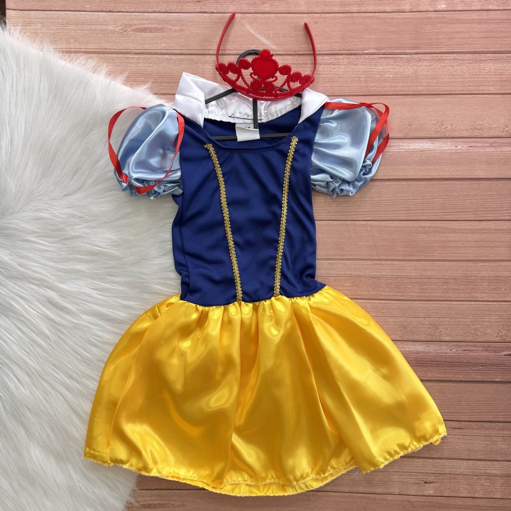 Kit Fantasia Branca de Neve M 4 a 8 anos