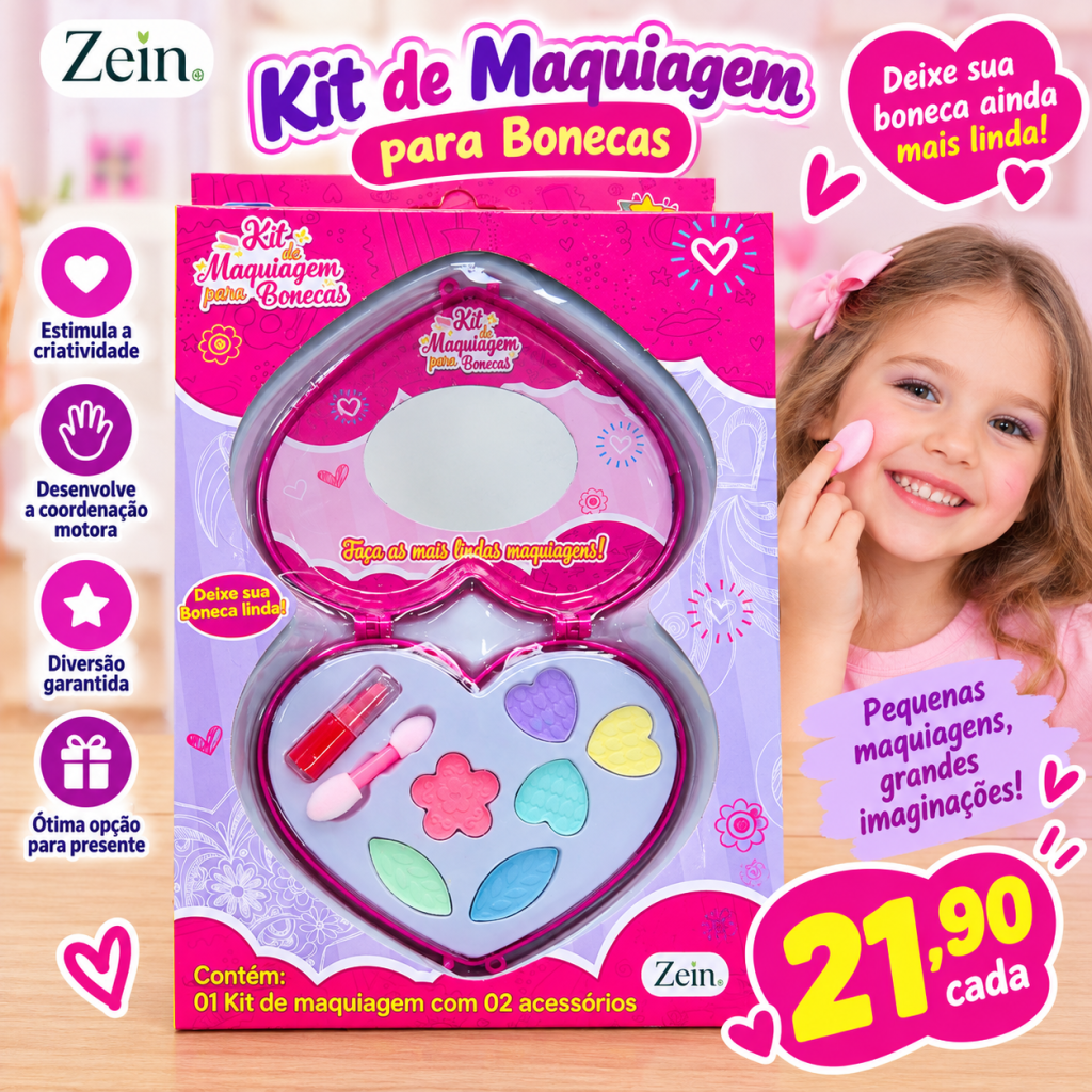 Kit Maquiagem Bonecas