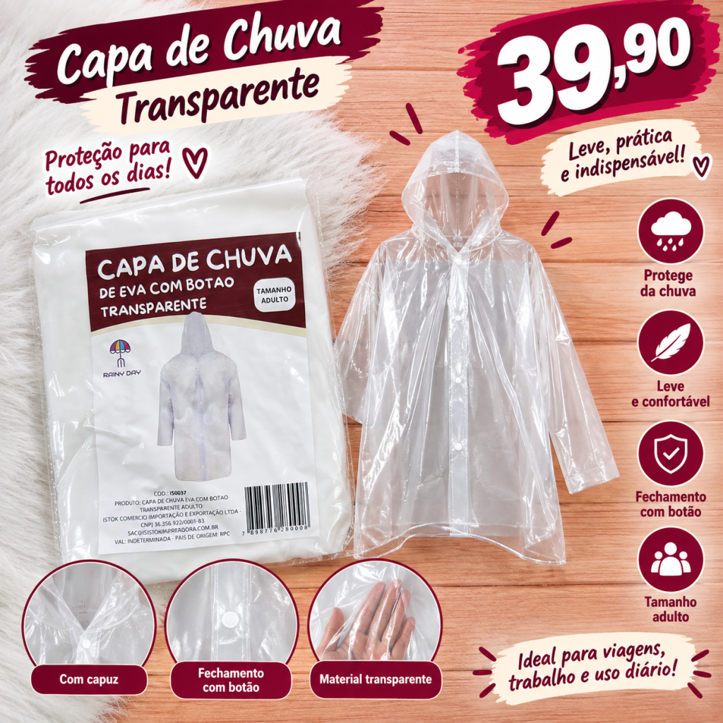Capa de Chuva Adulto