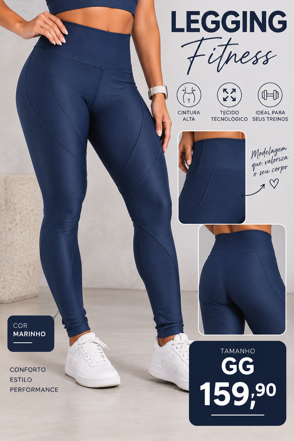 Legging Fitness Marinho GG
