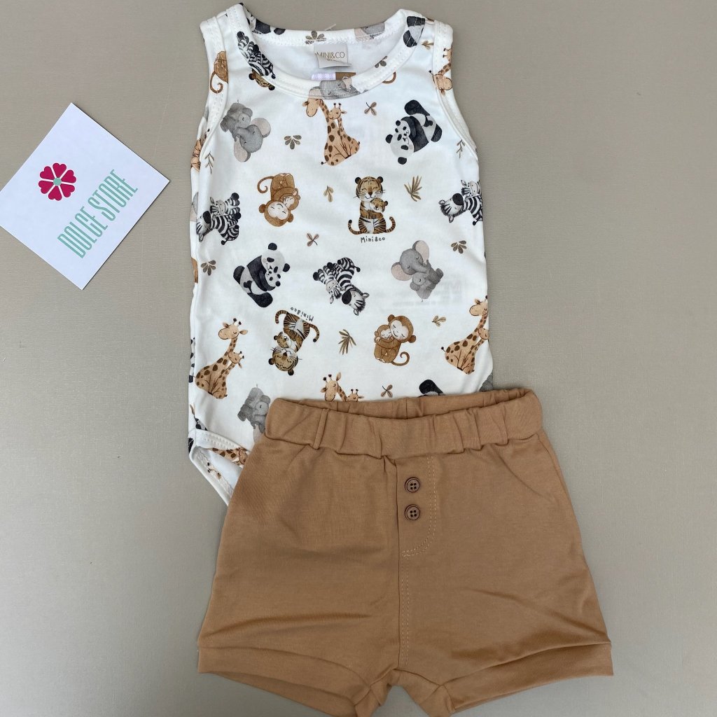 Body cavado + shorts - Safari - Mini & co