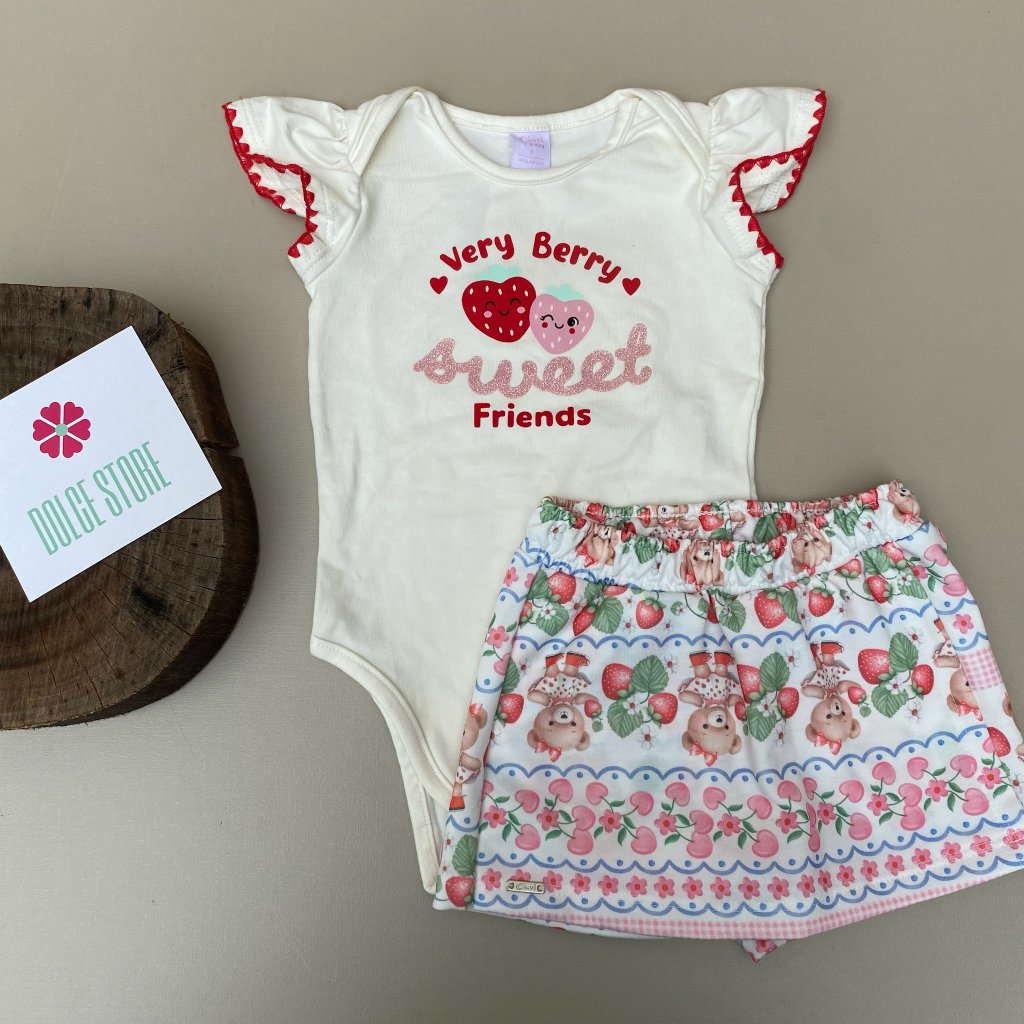 Conjunto body + shorts saia - CINTI