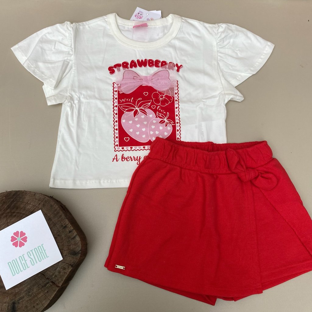 Conjunto T-shirt + shorts saia - CINTI