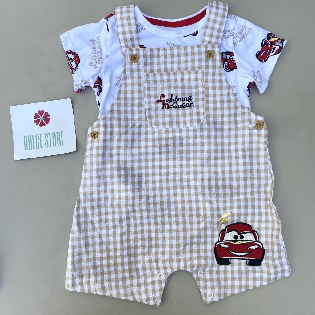 Jardineira + camiseta Carros - Disney