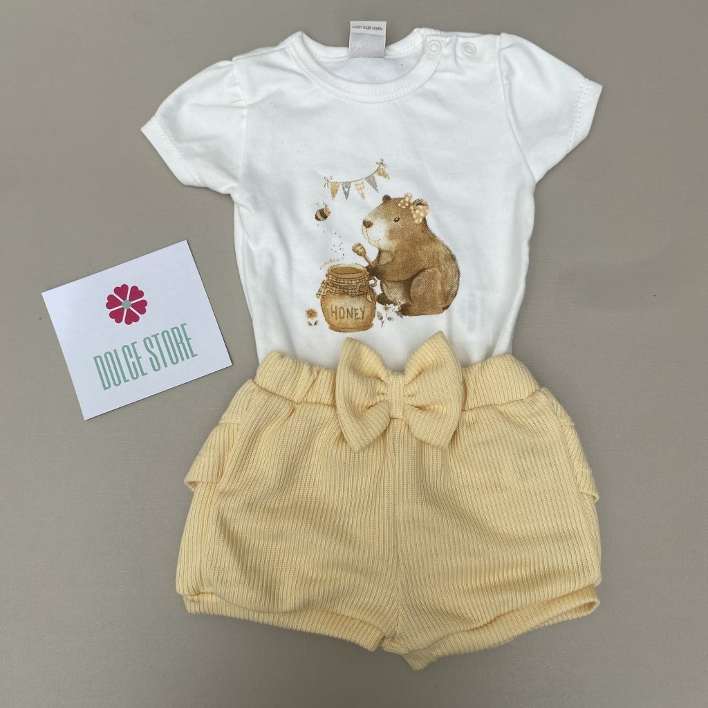 Conjunto body e shorts c/ babado MINI & CO