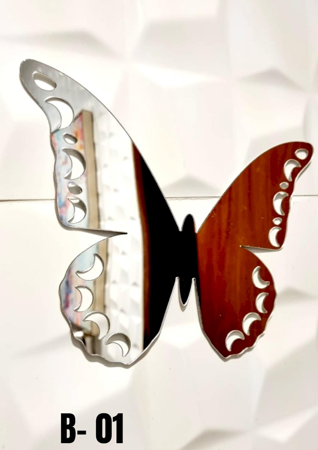 ENFEITE BORBOLETA ESPELHADO 21CM PRATA 