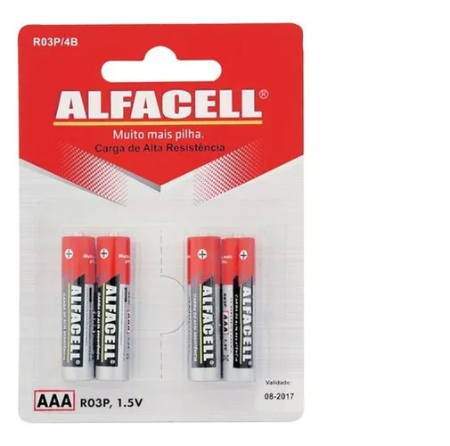 PILHA ALFACEL PALITO AAA REF: RO3P/4B