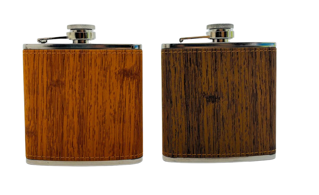 CANTIL INOX 180ML C/CAPA DE COURO SINTETICO REF: BM362403