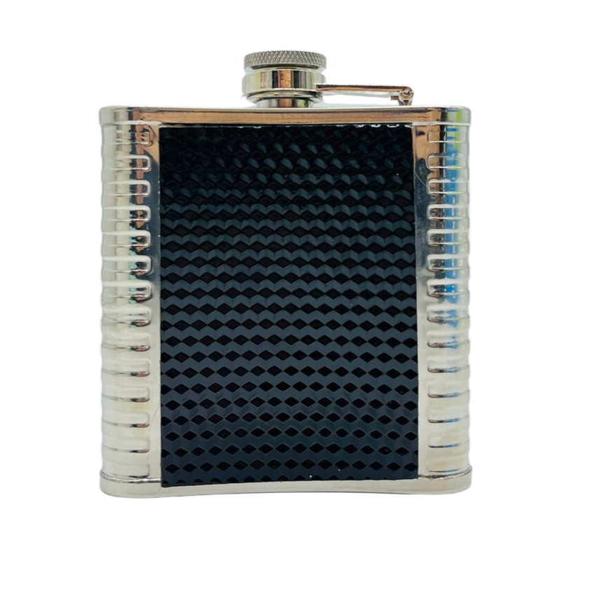 CANTIL INOX 180ML C/CAPA DE COURO SINTETICO REF: BM362406