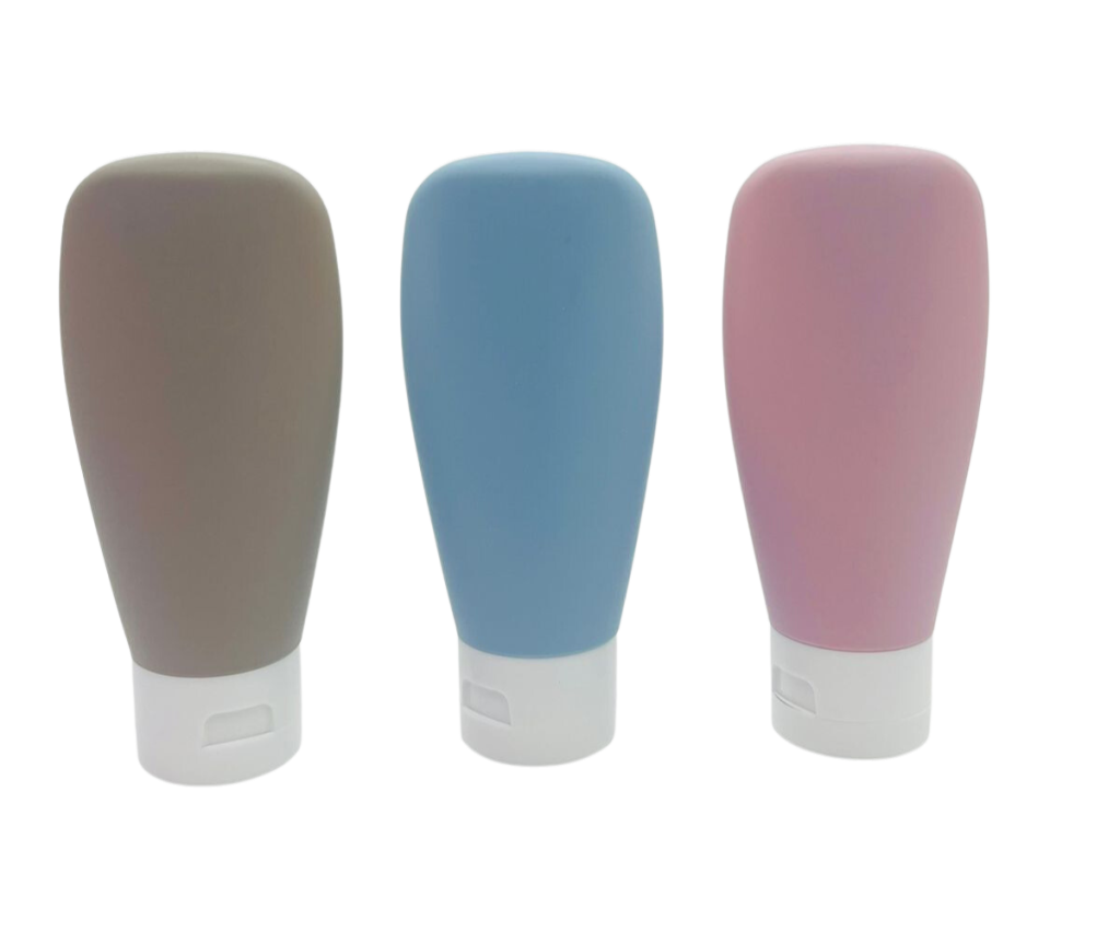 KIT VIAGEM 13,5CM COM 3PCS 90ML PLASTICO 6CM X 3,5CM X REF: CB3540