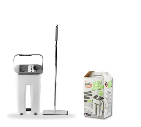 MOP DE LIMPEZA COM ESFREGAO BALDE LIMPEZA PLASTICO FERRO 123X33X12CM 6LTS REF: CK5170