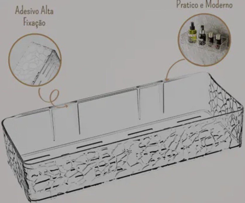 SUPORTE ORGANIZADOR ADESIVO MULTIUSO 28CMX11CMX6.4CM REF: 5848