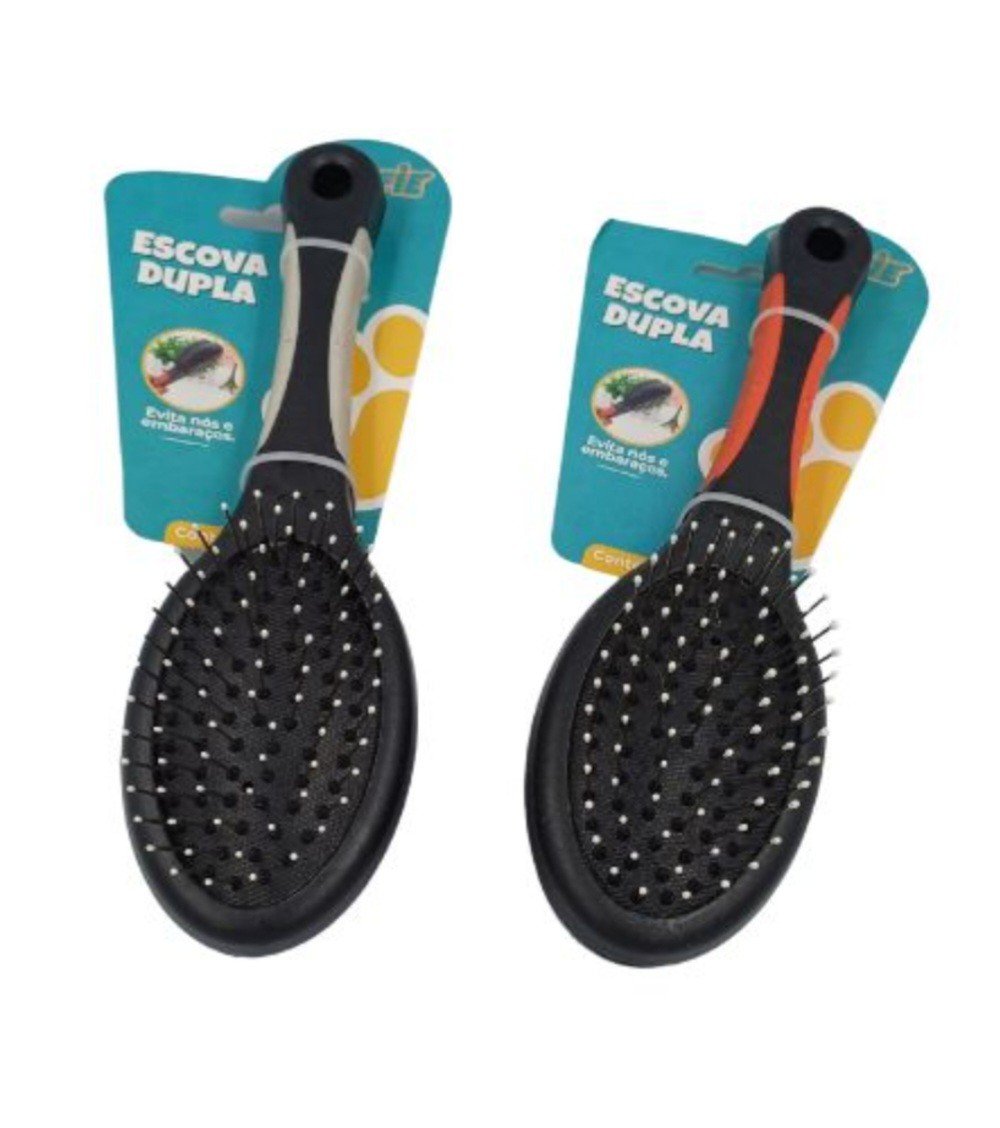 ESCOVA PET DUPLA FACE EM PLASTICO REF: 6027