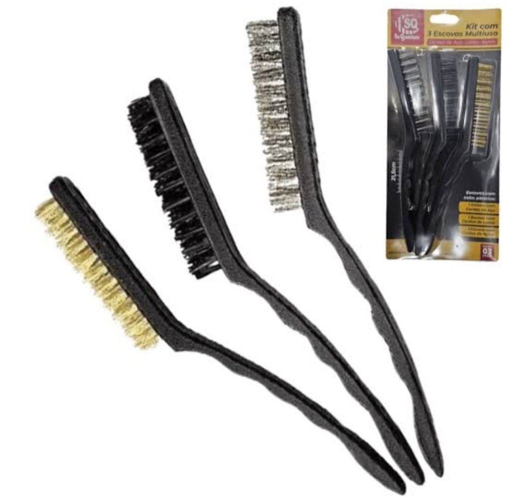 ESCOVA MULTIUSO EM PLASTICO C/ 3 PCS REF: 6014